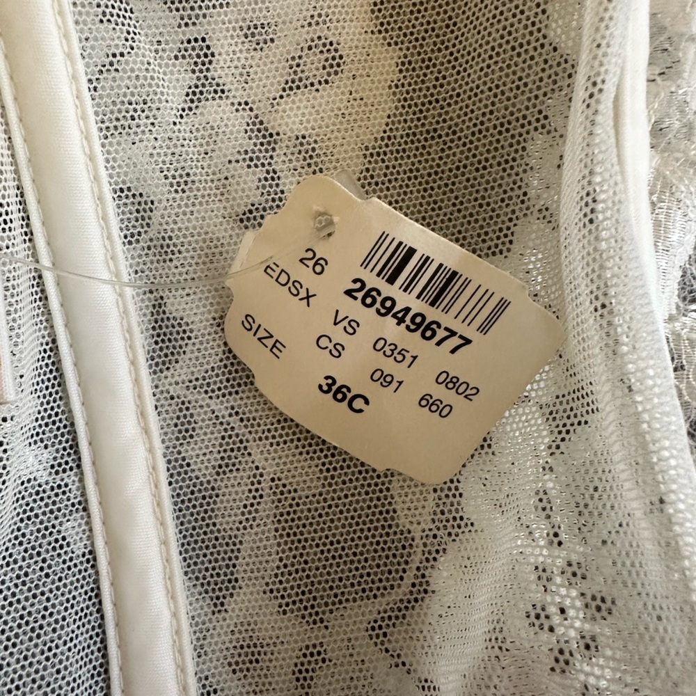 Victoria’s Secret Bustier Corset 36C White Sexy Lace Lingerie Busty Boned Bridal - Picture 7 of 14